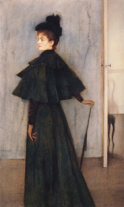 Fernand Khnopff Portrait of Mrs Botte oil painting picture